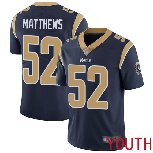 Los Angeles Rams Limited Navy Blue Youth Clay Matthews Home Jersey NFL Football #52 Vapor Untouchable